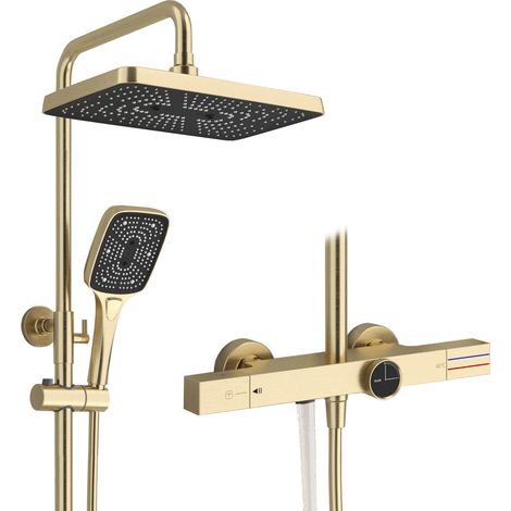 Colonne de Douche Mécanique, Conception de Montre de Poche Système de Douche Thermostatique, Moderne et Simple Ensemble de Douche, Douchette, Robinet de Baignoire, Réglable Débit, Hauteur (1/5)