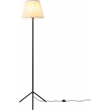 COSTWAY Lampada da Terra con Paralume in Tessuto e Interruttore a Pedale (1/5)