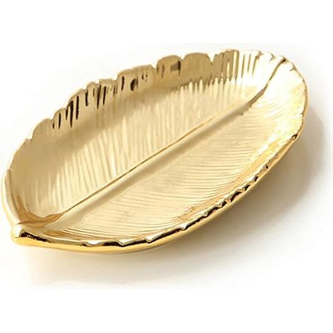 Plateau à bijoux en céramique - Présentoir à bijoux - Porte-bagues - Organisateur pour clés, téléphone, montre, portefeuille et petits objets (1/5)