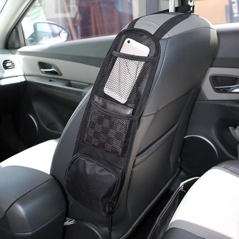 Organizador universal para asiento de coche con bolsillos laterales colgantes, organizador lateral multifuncional para asiento de coche, bolsa de almacenamiento plegable de malla para coche, organizad (1/2)