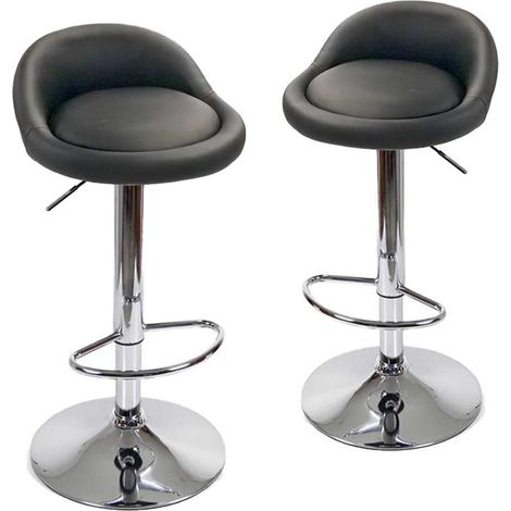 SET 2 SGABELLI PARIGI CON SEDUTA IMBOTTITA 38 X 68/89 CM IN COLORE NERO (1/2)