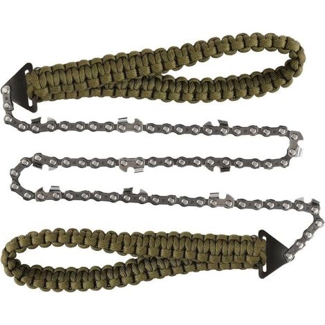 Portatif Tronçonneuse Scie à Main avec poignées de Corde Parachute Multifonction Trousse en Nylon, Câble Scie pour la Survie Gear, Le Camping, la Chasse.（65cm）