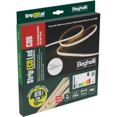 BEGHELLI STRIP LED 230V-10W IP65-4000K - 1 M
