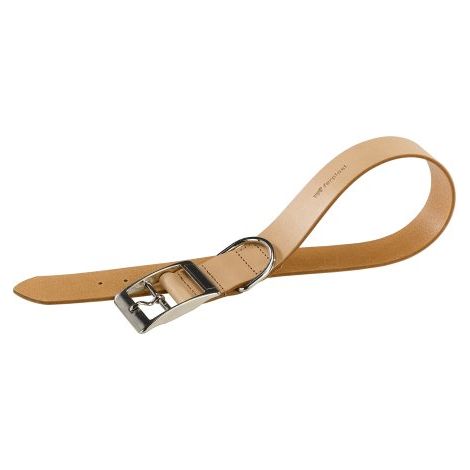 Ferplast NATURAL C Collare per cani in pelle vera, in 2 colori e 8 misure. Variante C25/45 - Misure: A: 37-45 cm B: 25 mm - Cuoio Naturale (1/3)