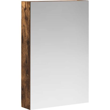 Mobiletto per specchio da bagno Rovere fumé 40 x 10,5 x 60,5 cm vidaXL