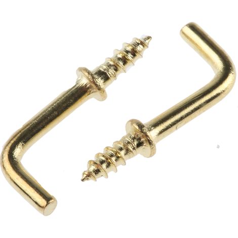 Rs Pro – Crochets carrés à épaulement en laiton brut – Lot de 10 – Largeur d'ouverture 13mm – Pour fixation robuste dans divers environnements