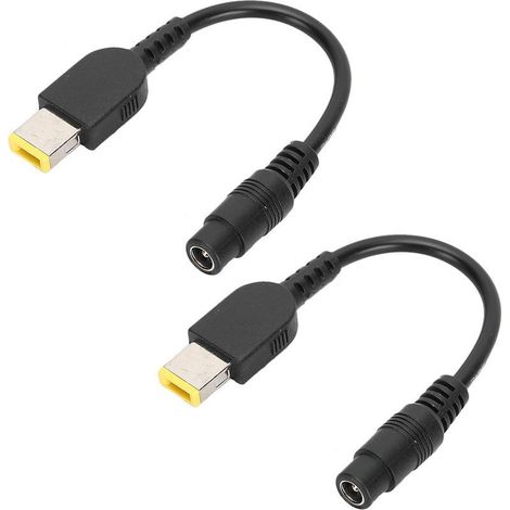 Câble convertisseur d'alimentation 5.5x2.5mm femelle vers carré avec broche pour Lenovo ThinkPad X1 Carbon YOGA 13 (1/5)