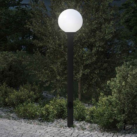 vidaXL Lampada a paletto con presa di corrente 120 cm Nera IP44