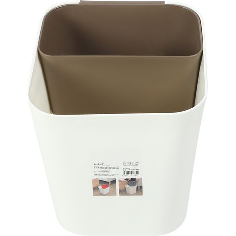 Poubelle de tri sélectif double compartiment PVC 22x21.5x23cm design amovible pour cuisine et salle de bain