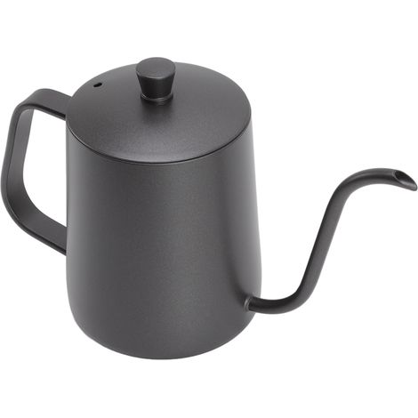 Länglicher, schmaler Kaffeekessel, schwarz, Edelstahl, klein, rostfrei, für den Hausgebrauch, 600 ml (1/5)