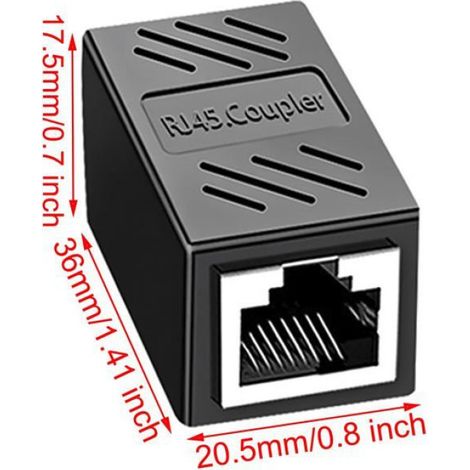 6 Coupleur RJ45,Blindé Connecteur 8P8C,Femelle à Femelle,Cat7 Cat6 Cat5e,Réseau Ethernet (1/5)