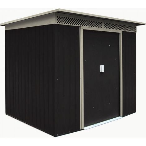Dema – Abri de jardin métal 2650x1800mm – Hauteur 1800mm – Toit en appentis – Résistant aux intempéries – Montage facile