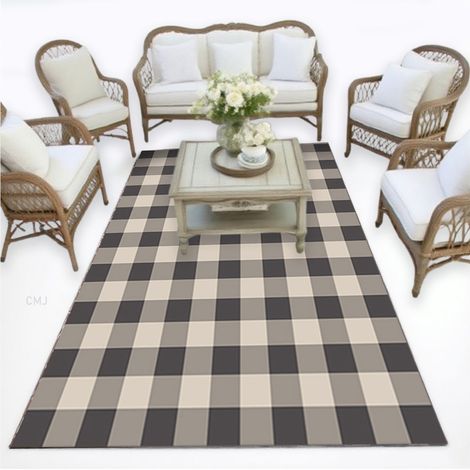 Tapis d'extérieur Multicolore pour camping-car pour terrasses,balcons,pique-niques et porches, à motifs géométriques, 60x90cm (1/5)