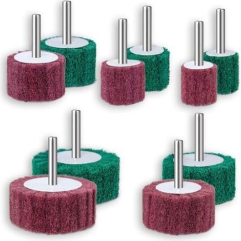 Lot de 10 Meules en mousse pour perceuses électriques Roue Abrasive Têtes de ponçage Nettoyage et décapage de toutes les surfaces en bois et en métal (1/5)
