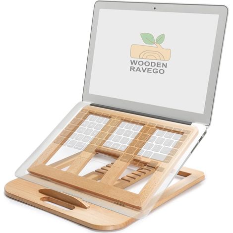 Support en bois pour ordinateur portable de 10 à 15,6 pouces (1/5)