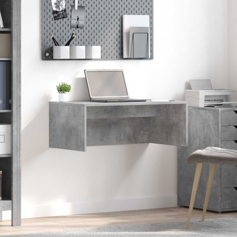 vidaXL Scrivania a parete Grigio cemento 80 x 45 x 30 cm