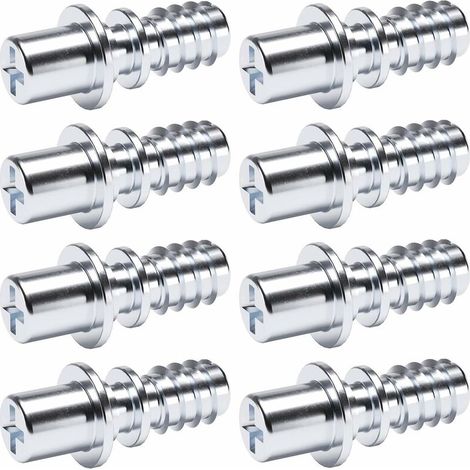 8x Vis EURO en acier zingué avec épaulement pour trou Ø5mm Taquet Meuble Etagère Armoire Placard Tige filetée Bois Cruciforme