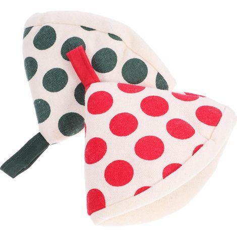 2 pièces couvercles de protection thermique verte et rouge pour poignées de marmites (1/4)