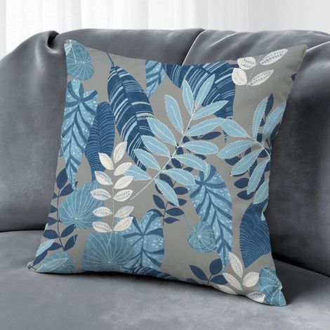 Housse de coussin plantes fleurs papillon,décoration canapé,40×40cm (1/5)