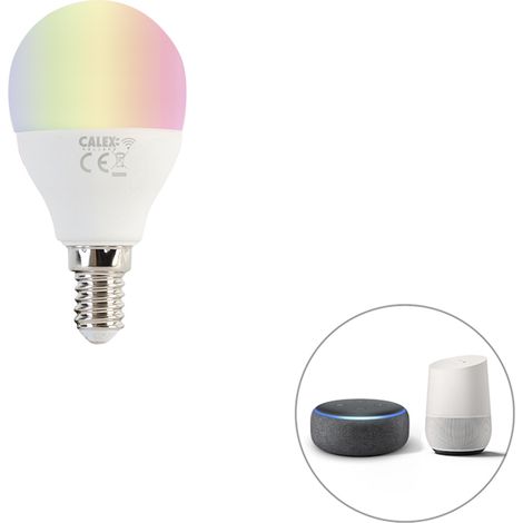 Ampoule connectée led sphérique E14 variation blancs couleurs et intensité CALEX (1/4)