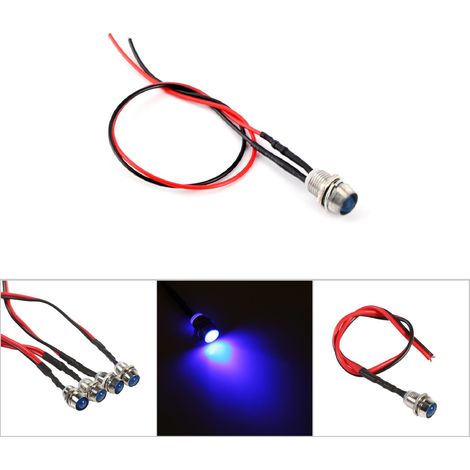 4 Pièces Feux de Tableau de Bord LED 12V 8mm Bleus pour Voiture Camionnette (1/5)