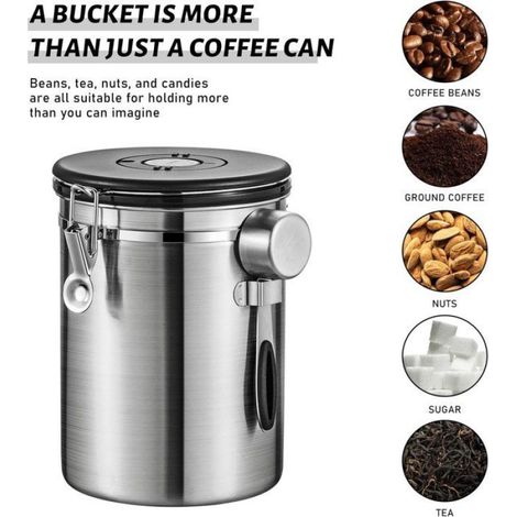 Cafetière - 1,2 L - avec fonction de dégazage au CO2 - convient pour 500 g de grains de café - convient aux cafetières, théières et (1/5)