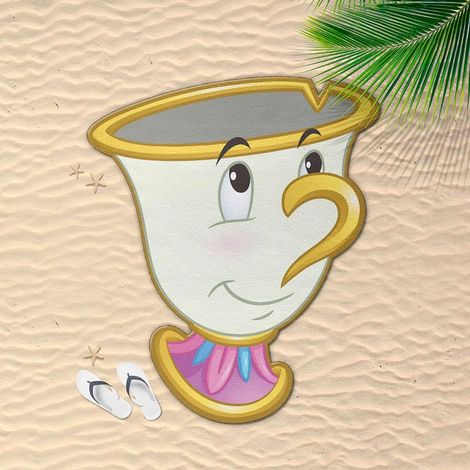 Telo mare in microfibra Disney La Bella e la Bestia Chip