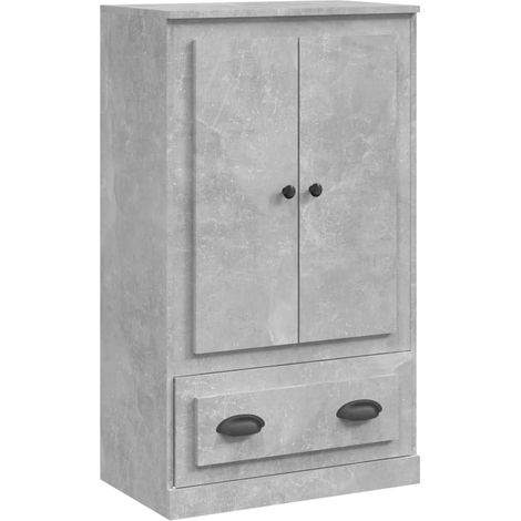 Buffet haut Meuble de rangement gris béton 60x35,5x103,5 cm bois d'ingénierie (1/5)