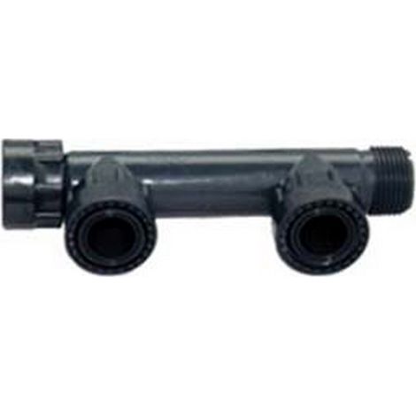 2PZ RACCORDI MANIFOLD PVC CON ORING - 2 uscite con ghiera 1"