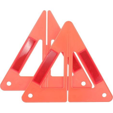 Triangle de Signalisation Routière Réfléchissant en Plastique Robuste 1 Pièce Compacte pour Sécurité Automobile et Avertissement D’Urgence sur Route (1/5)