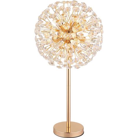 Tischlampe Nachttischleuchte Wohnzimmerleuchte LED 8-Flammig Kristall klar gold (1/5)