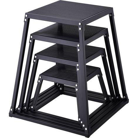 VEVOR Box Pliometrico 4 Pezzi 305/458/609/762 mm Piattaforma Pliometrica Carico 227 kg, Jump Box per Allenamento Fitness Crossfit per Salto Pliometrico Push-up Palestra, Scatola per Salti Pliometrici