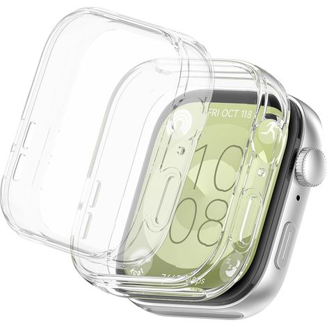 2 Pièce Coque de pour Fit 3, Coque pour Watch Protection Ecran, Protection Totale Anti-Chocs et Anti-Rayures, Couverture Intégrale, Accessoire pour Fit 3, Transparent