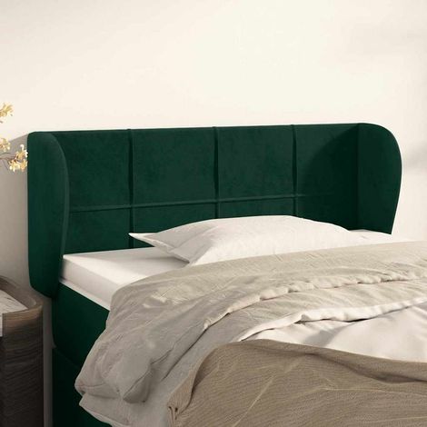 vidaXL Cabecero de terciopelo verde oscuro 93x23x78/88 cm (1/5)