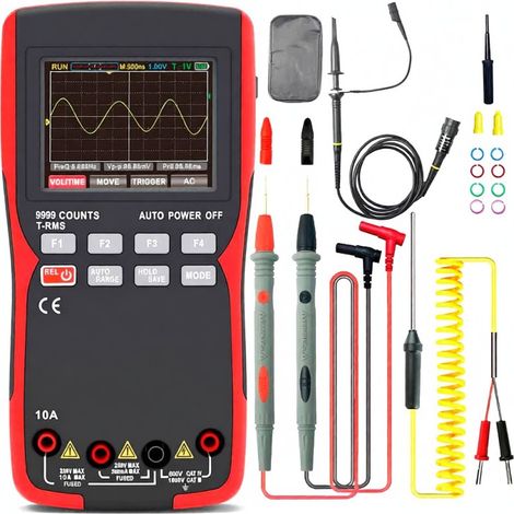 Irovami Multimètre oscilloscope 2 en 1 – 10MHz, 48MSa/s, 9999pts – Idéal pour électronique, test, labo (1/5)