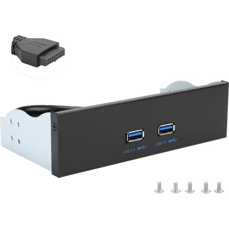 Câble adaptateur USB 3.0 double port pour panneau avant, connecteur 19/20 broches (1/5)