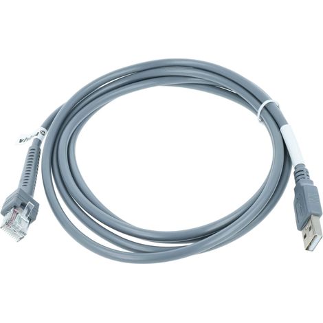vhbw Data Cable USB 2.0 plug to RJ45 plug compatible with Zebra LS9208i Barcode Scanner - Cable, 2 m Grey