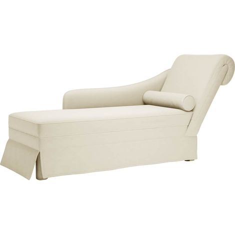 vidaXL Sdraio con Capezzale e Bracciolo Destro in Velluto Crema