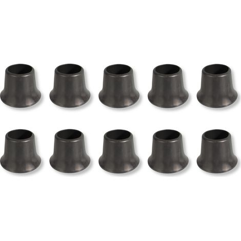 10x Embout Enveloppant extérieur Rond Bouchon PVC Noir renforcé Base élargie Pied de Chaise Table Patin Meuble Assise Protection Tube, 12mm (1/3)