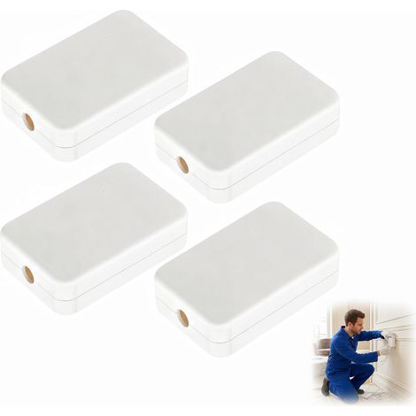 Lot de 4 Boîte de Dérivation Mini Plate 55x35x15mm, Boîtier de Jonction en ABS Blanche, Mini Boîte pour Projets Électriques et Électroniques, Garage et Installation DIY (1/5)