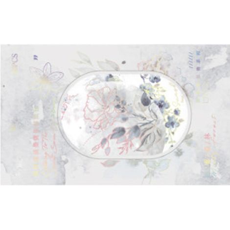 30 autocollants fleurs aquarelle esthétiques adhésifs PET décoratifs pour scrapbook carnet carnet de notes cadeaux bleu gris (1/5)