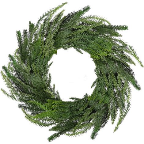 Adorno navideño artificial hecho de ratán y agujas de pino, aspecto de ratán, plástico blando, 1,8 m (1/5)