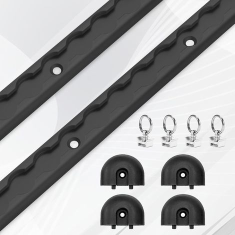 Kit 2 Rails D'arrimage Aluminium 30 cm avec Ferrures, avec 4 Œillets et 4 Embouts – Rails Anodisés pour Remorques Camions Camping-Cars et Yachts (1/5)