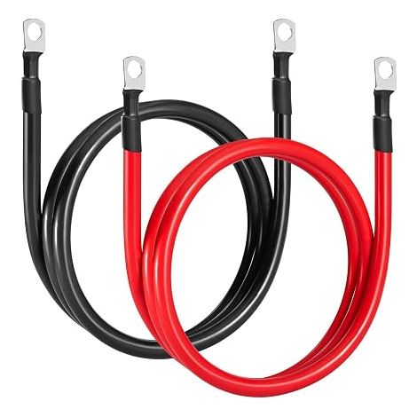 Cable Batterie Voiture 35mm2, Câble de Batterie 100cm Fil de Cuivre, Max. Courant 150A, Tension Nominale 450V, Cable Electrique 35mm² pour Batterie de Voiture 12V 24V (1/5)