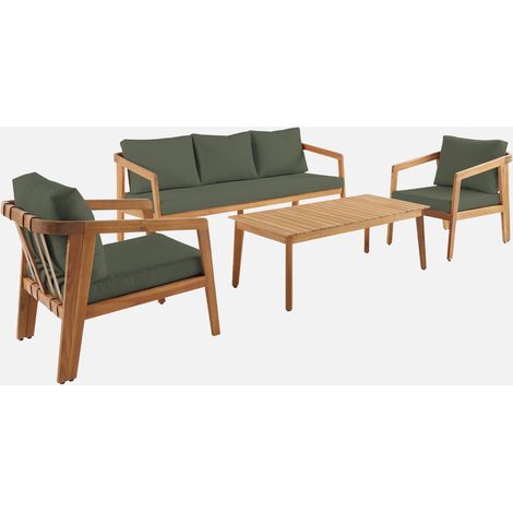 Conjunto de jardín de madera de acacia, 5 plazas (1/5)