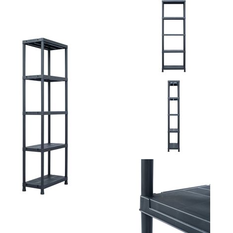 Industrieregale - Living Lagerregal Schwarz 125 kg 60 x 30 x 180 cm Kunststoff (1/5)