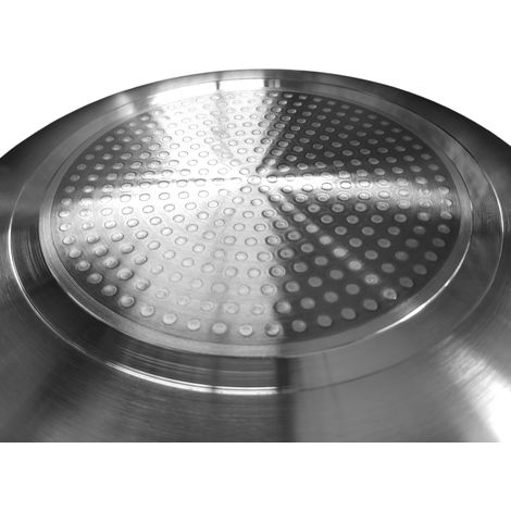 Padella Alta svasata Alluminio 3 mm rivestimento in antiaderente Greblon 3C Manico Inox uso professionale e domestico  adatta a piani  Gas Elettrico Induzione Saltapasta chef - MISURA: Diametro cm 28