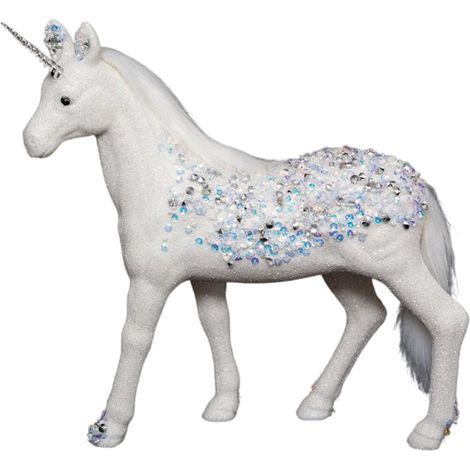 Licorne avec Paillettes "Légende d'Hiver" 25cm Blanc (1/2)