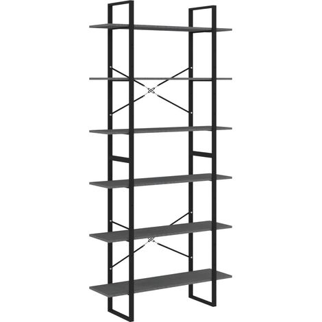 Armario alto de diseño industrial 100 x 30 x 210 cm en madera de pino gris 020047884 (1/5)