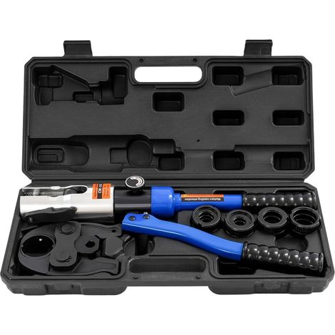 Pince à sertir hydraulique 10 tonnes avec contour en U - Tête rotative à 360° - Kit d'outils de sertissage pour tuyau en cuivre composite avec U16, U20, U25, U32 (1/5)